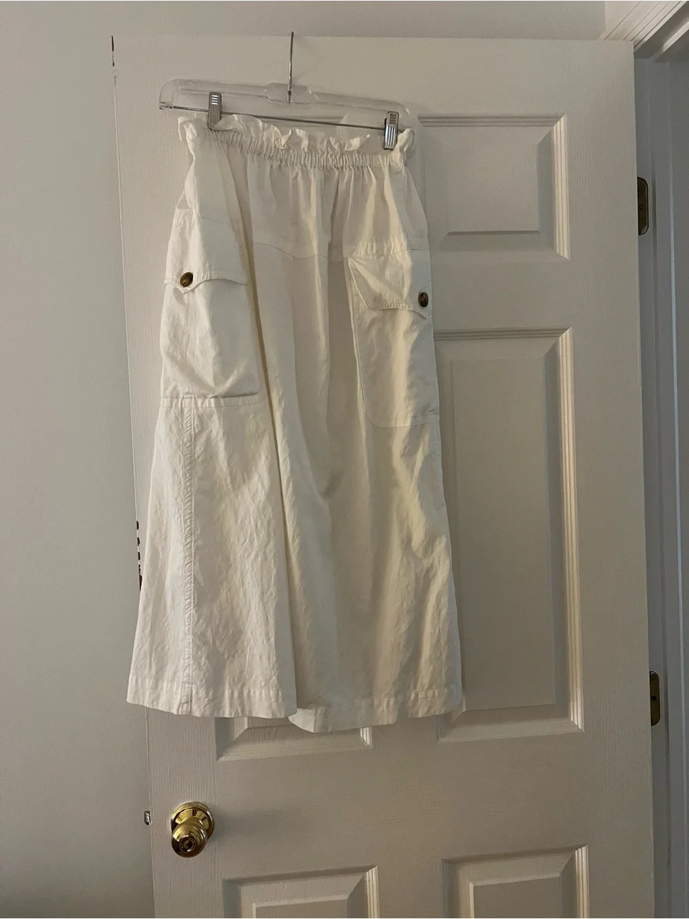 A.L.C. Cream Ruffled Skirt with Elastic Waist